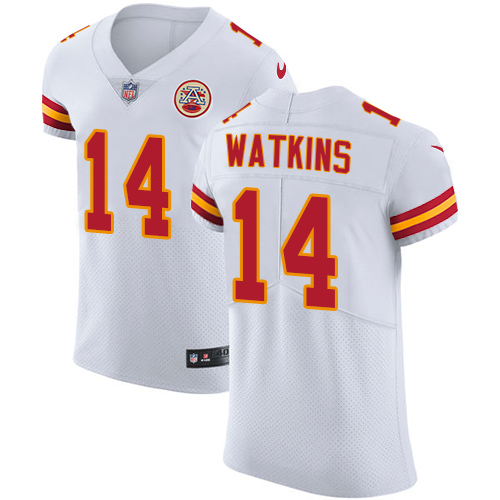 Nike Chiefs #14 Sammy Watkins White Men's Stitched NFL Vapor Untouchable Elite Jersey - Click Image to Close